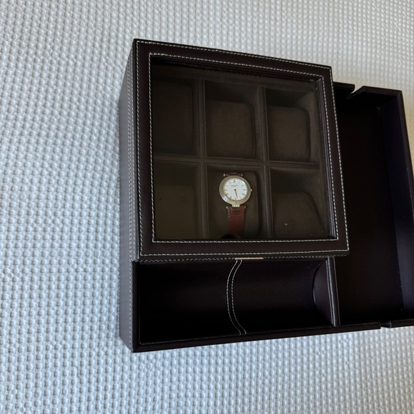 Brown Leather Jewelry And Watch Organizer - Picture 2 of 8